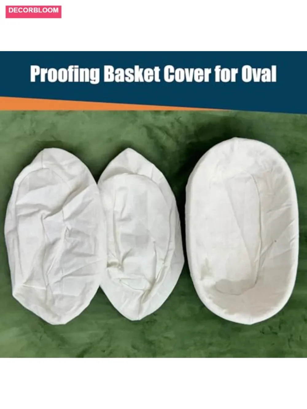 6 Pack Linen Banneton Proofing Basket Liners, Elastic Edge, Reusable Bread